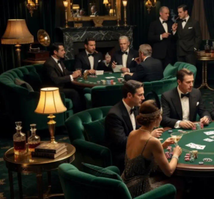 Tematikus lounge este elegáns, hangulatos megvilágítású térben.